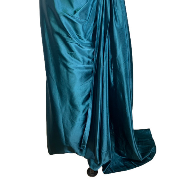 MAKE YOU PRETTY MORE Teal Blue One Shoulder Evening Gown - NWT - Picture 7 of 16